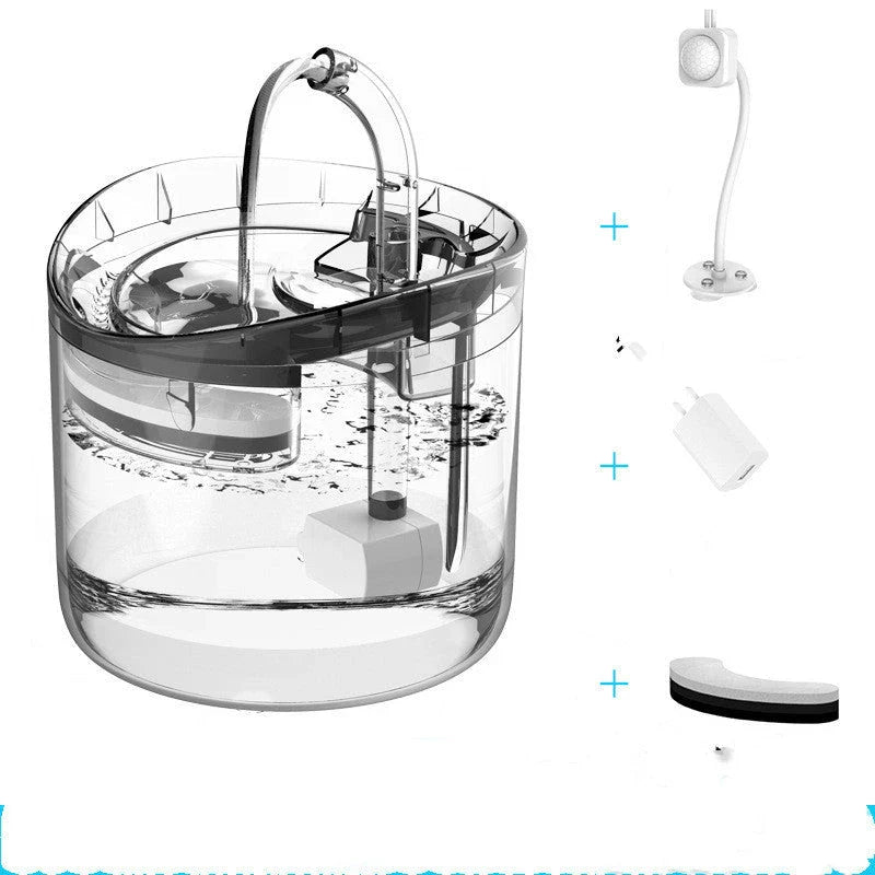 Automatic pet water dispenser with 1.8L capacity for cats and dogs