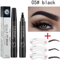 Four forked liquid eyebrow pencil in black with long-lasting, not easy to take off formula