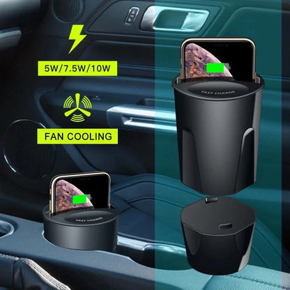 Car wireless charging cup with phone mount for Samsung devices