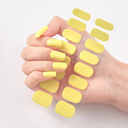 Pure Colour 16 Nail Stickers in various designs, made from eco-friendly resin ink