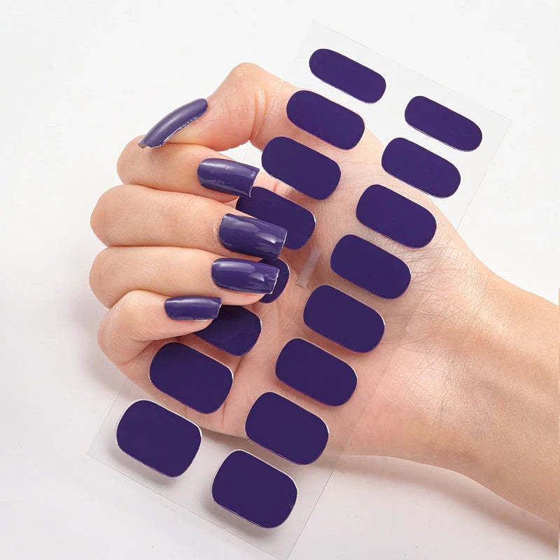 Pure Colour 16 Nail Stickers in various designs, made from eco-friendly resin ink