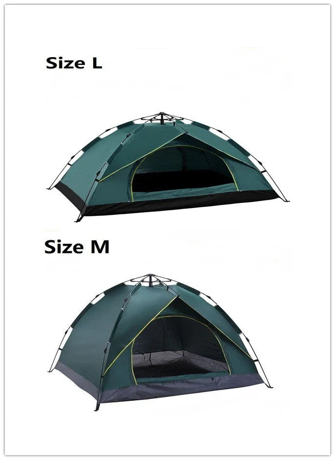 Automatic spring camping tent with quick setup and rainproof design