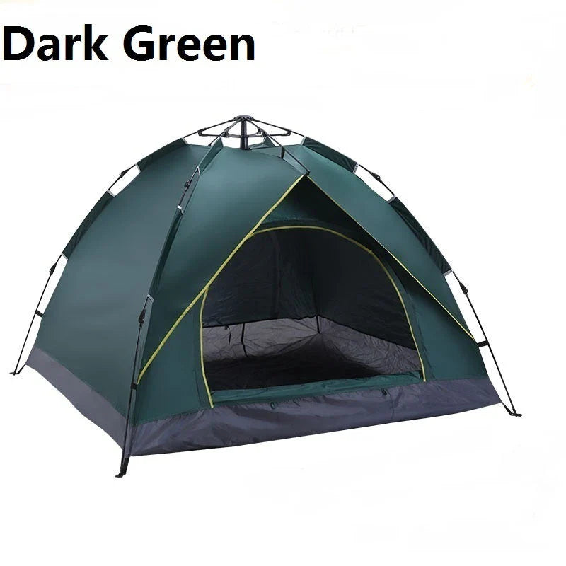 Automatic spring camping tent with quick setup and rainproof design