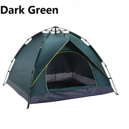 Automatic spring camping tent with quick setup and rainproof design