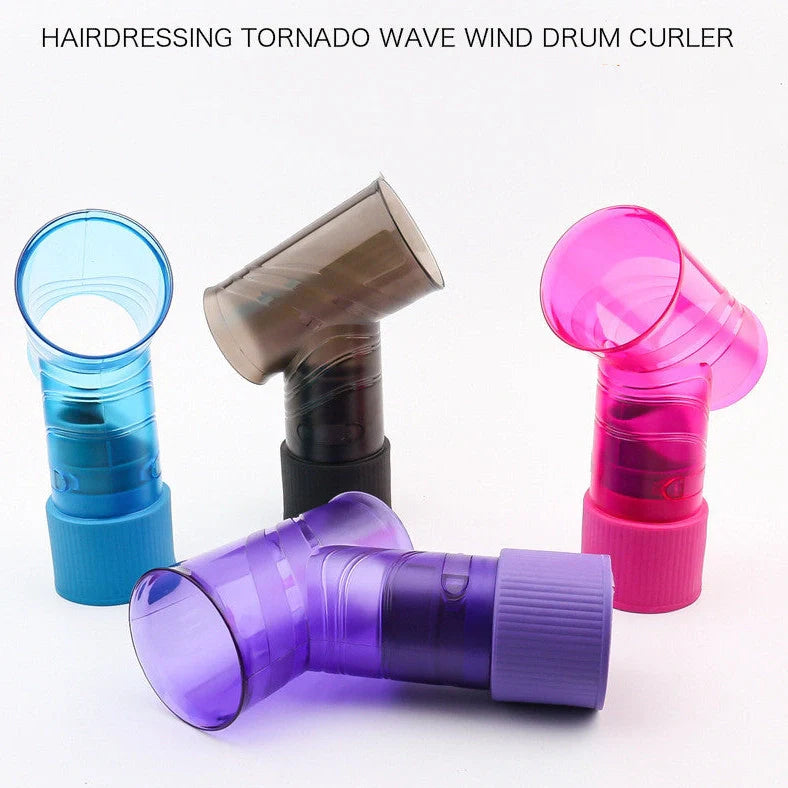 Tornado Magic hair dryer in black with UK plug, showing 2200W rating and temperature control buttons