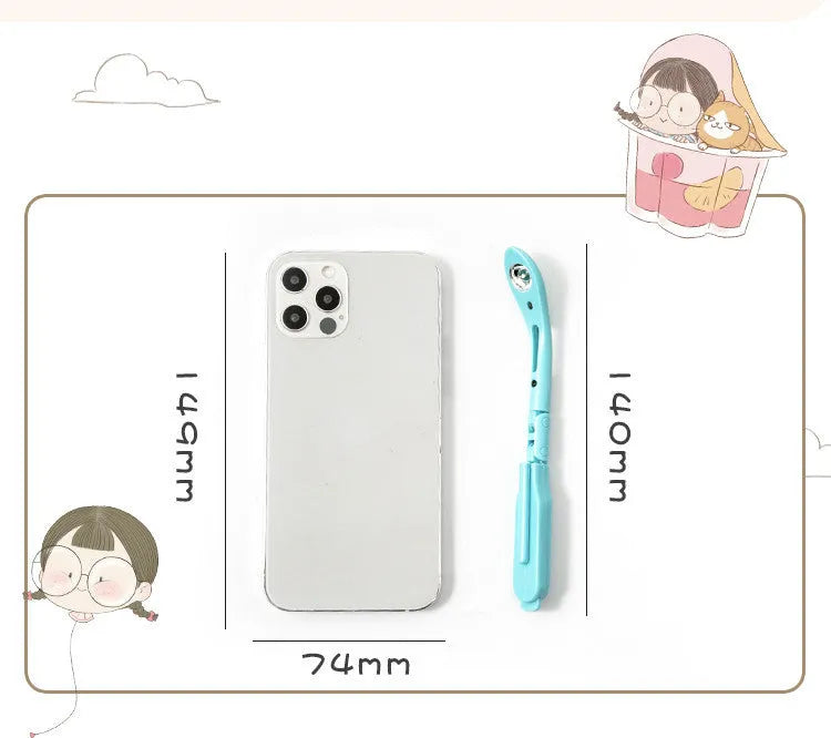 Yellow foldable USB rechargeable book light showing reading and night light modes