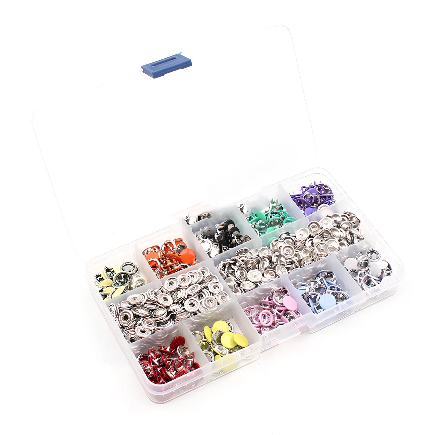 9.5mm hollow brass five prong snap buttons and hand pliers for clothing repairs, round shape with hemming edge