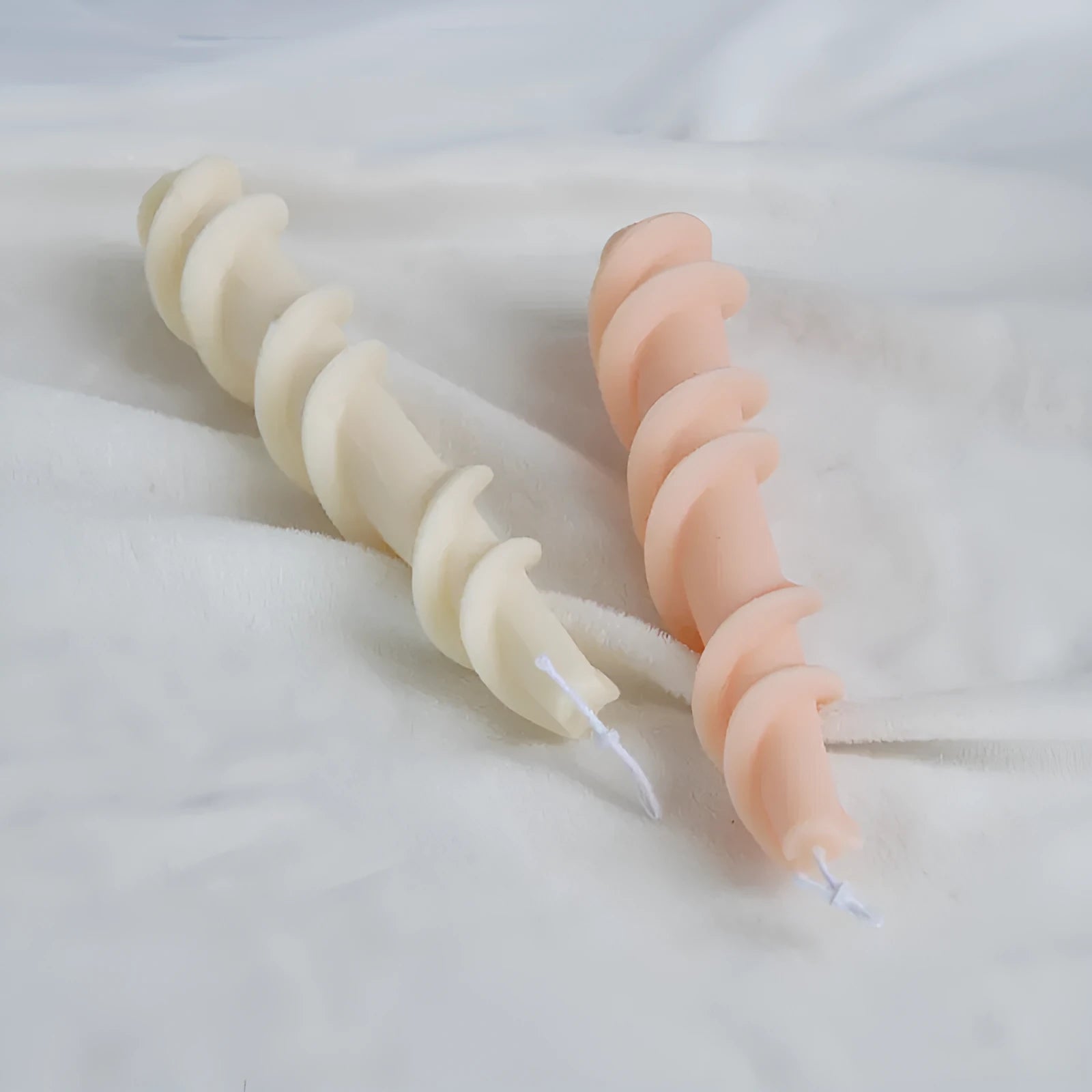 Screw wax silicone rotating lace candle mould for spiral taper candles