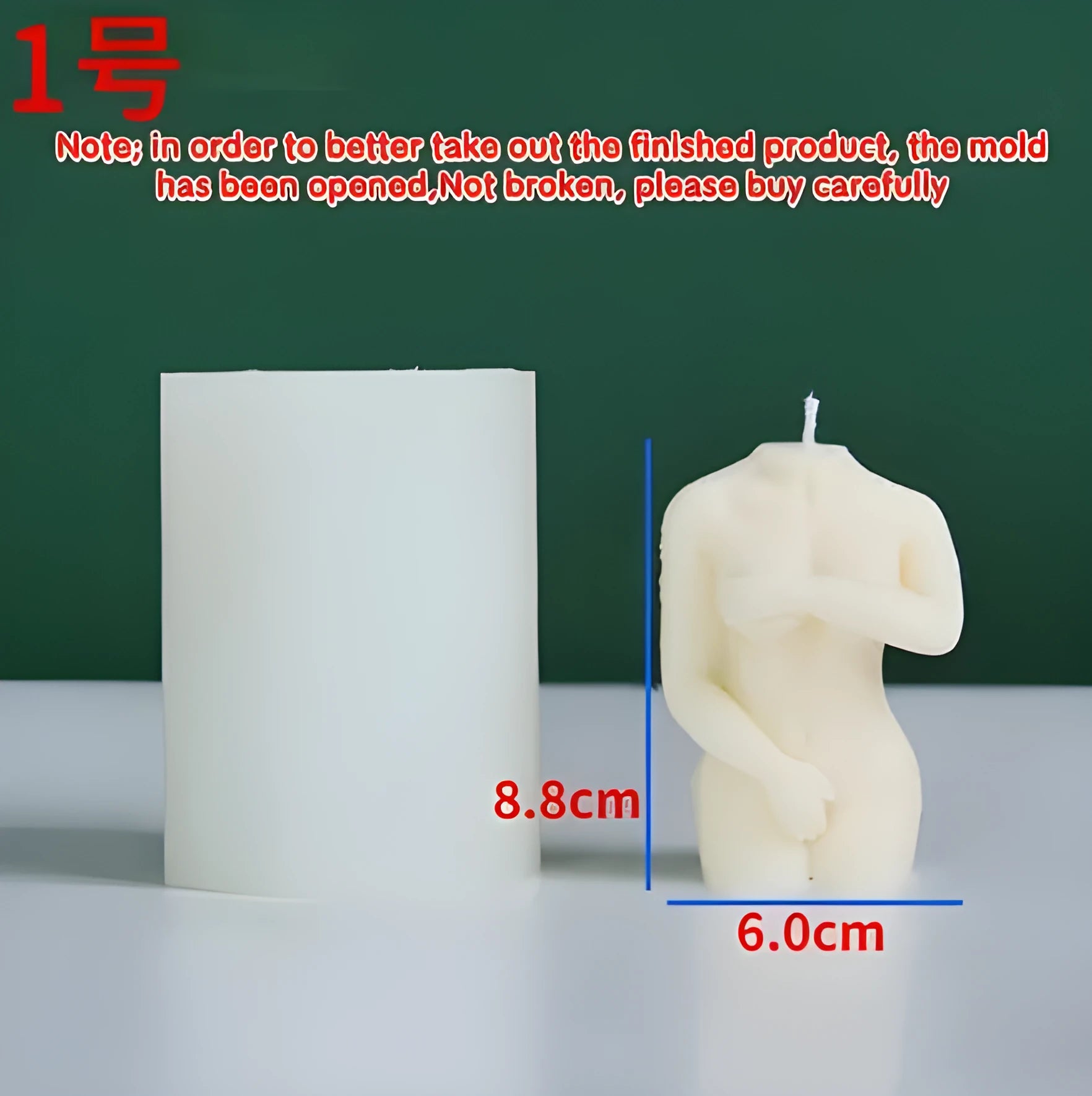 Silicone shy female body candle mould showing three different pose options for crafting