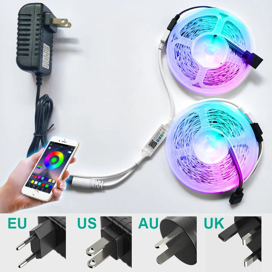 Mini 24-key Bluetooth RGB LED controller with DC header for 5050 strips