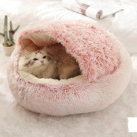Warm plush pet bed for cats and dogs in various colours and sizes