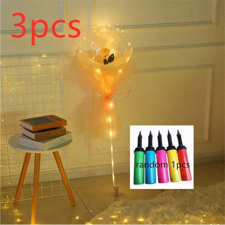 LED luminous balloon rose bouquet in various colors for Valentine's Day decorations