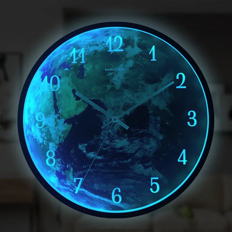 12-inch voice-activated wall clock with induction lighting and European-inspired design