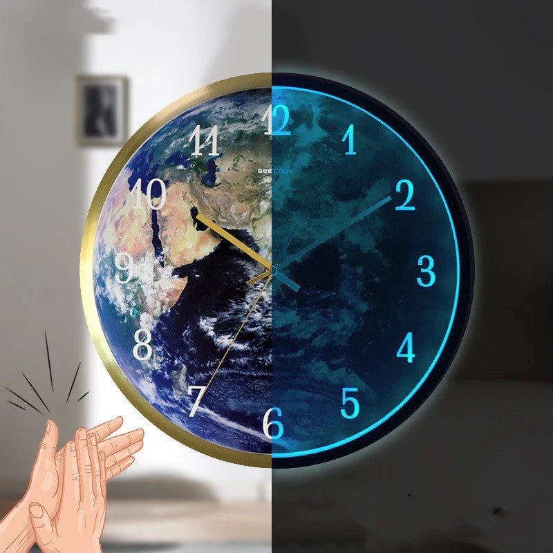 Shopfluxpro NZ Illuminating 12-Inch Wall Clock with Voice-Activated Lighting