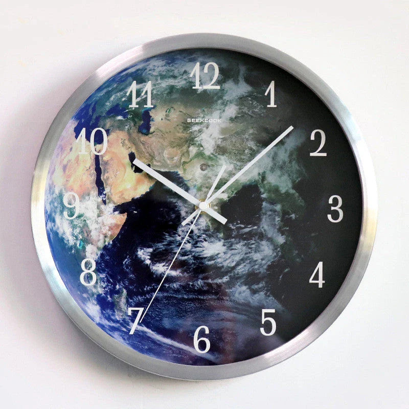 12-inch voice-activated wall clock with induction lighting and European-inspired design