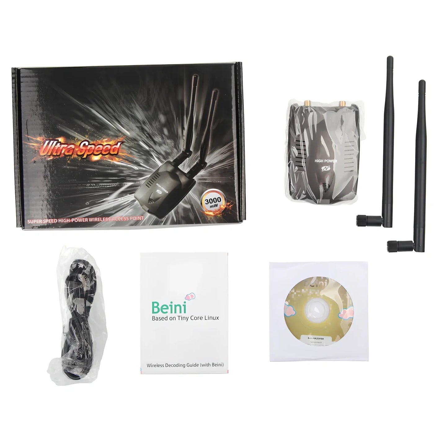 Black 3070L USB Wi-Fi network adapter with 300Mbps speed and compact 2cm design for wireless connectivity