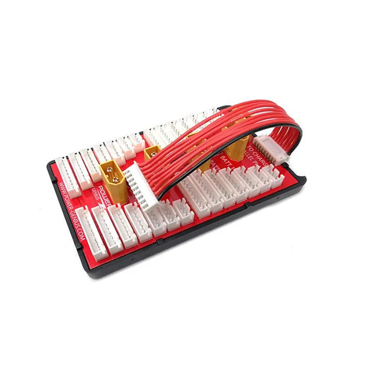 V2 parallel charging board adapter with multiple T-plug and balance port connectors for LiPo batteries