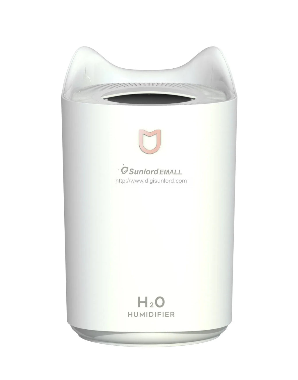 USB-powered humidifier with three mist outlets and 2.6-4.0 litre tank in Coral Pink colour