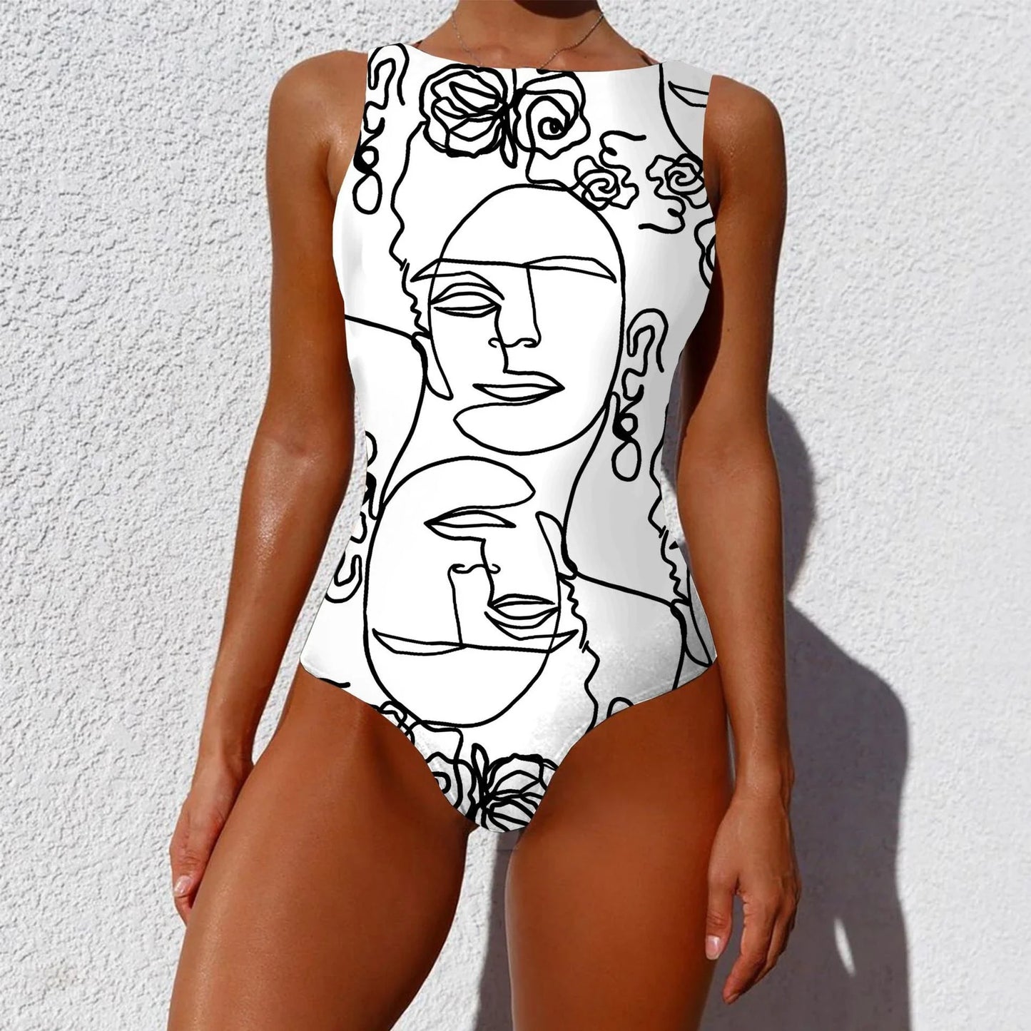Stylish one-piece swimsuit with vibrant, abstract prints inspired by the natural beauty of Aotearoa