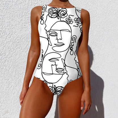 Stylish one-piece swimsuit with vibrant, abstract prints inspired by the natural beauty of Aotearoa