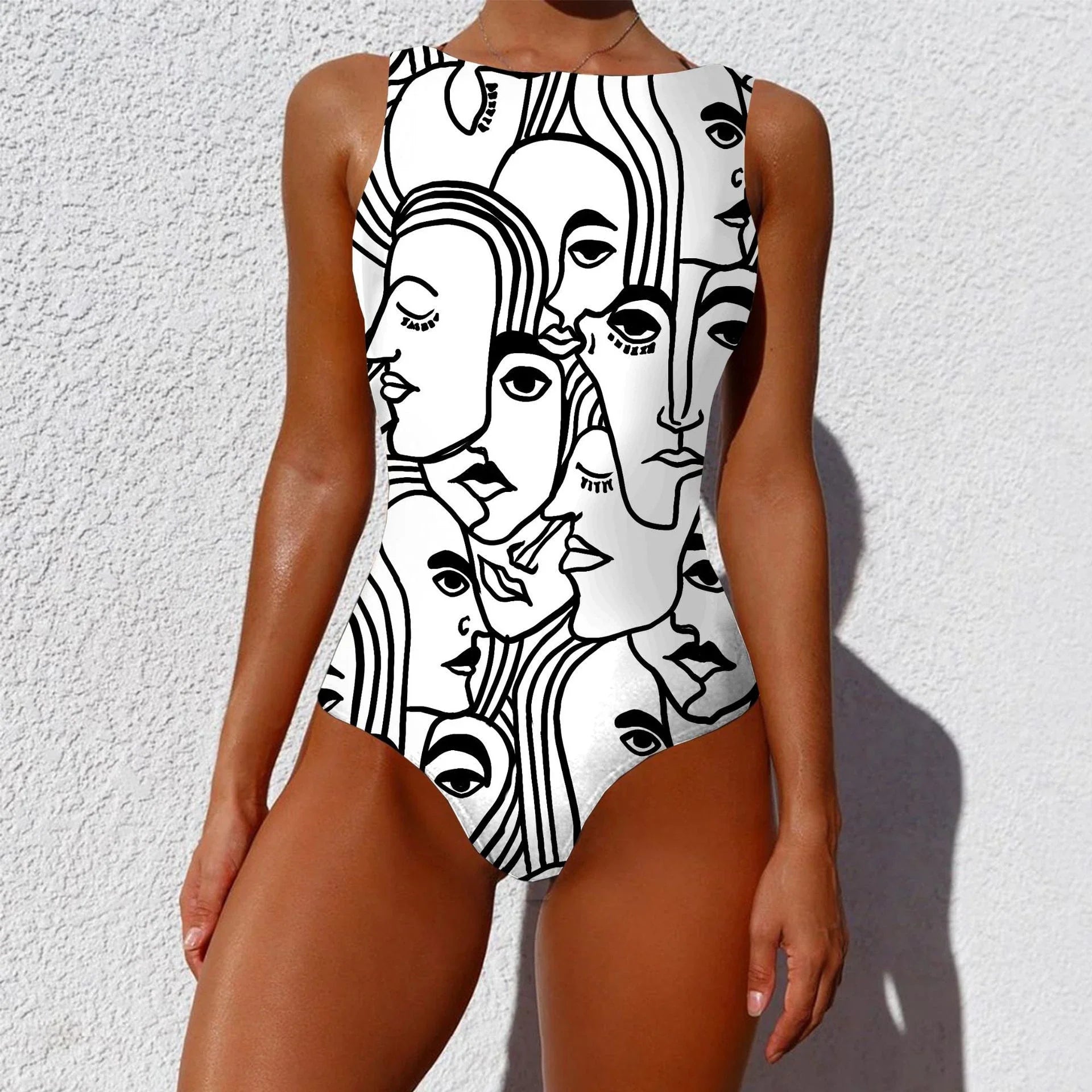 Stylish one-piece swimsuit with vibrant, abstract prints inspired by the natural beauty of Aotearoa