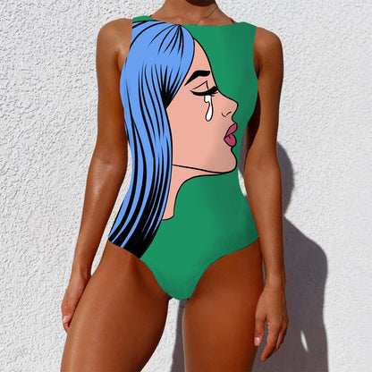 Stylish one-piece swimsuit with vibrant, abstract prints inspired by the natural beauty of Aotearoa