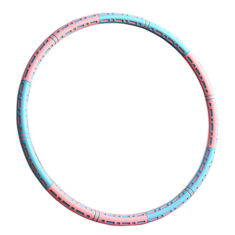 Weight loss hula hoop with high elastic foam and stainless steel tube, bump massage points, removable in 6 sections, 90 cm diameter