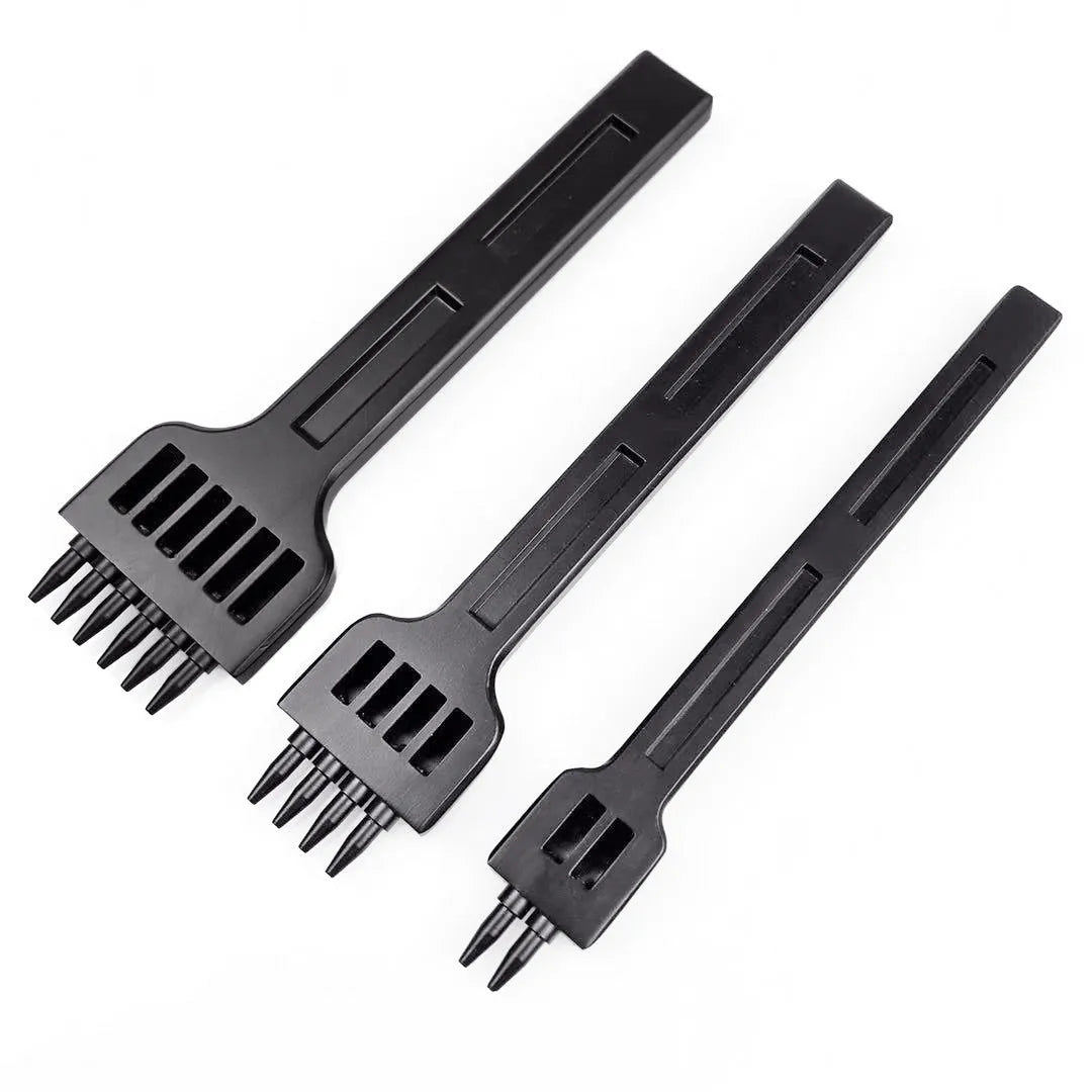 Wuta black manual leather round hole punch tool with multiple tooth configurations