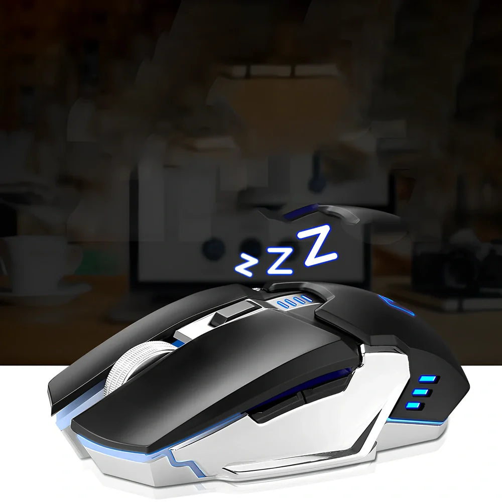 Xinmeng 670 wireless charging keyboard and mouse set in black orange luminous with 2400 DPI and waterproof features