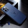Square frame iPhone case with a luxury leather texture in orange, red, black, blue, and brown colour options.