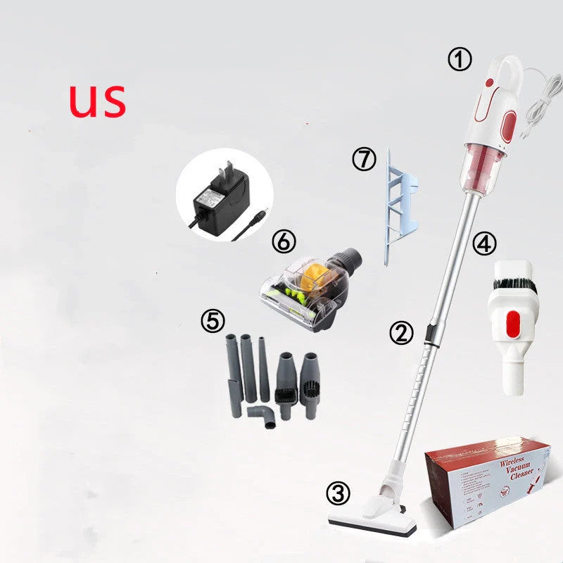 Wireless vacuum cleaner with large suction power for household cleaning