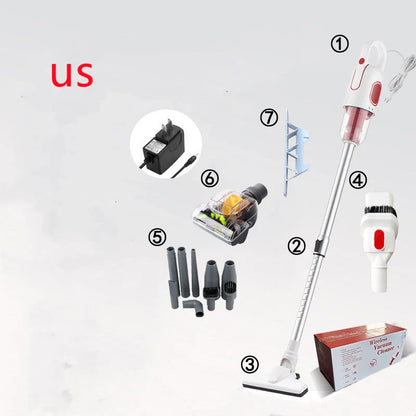 Wireless vacuum cleaner with large suction power for household cleaning