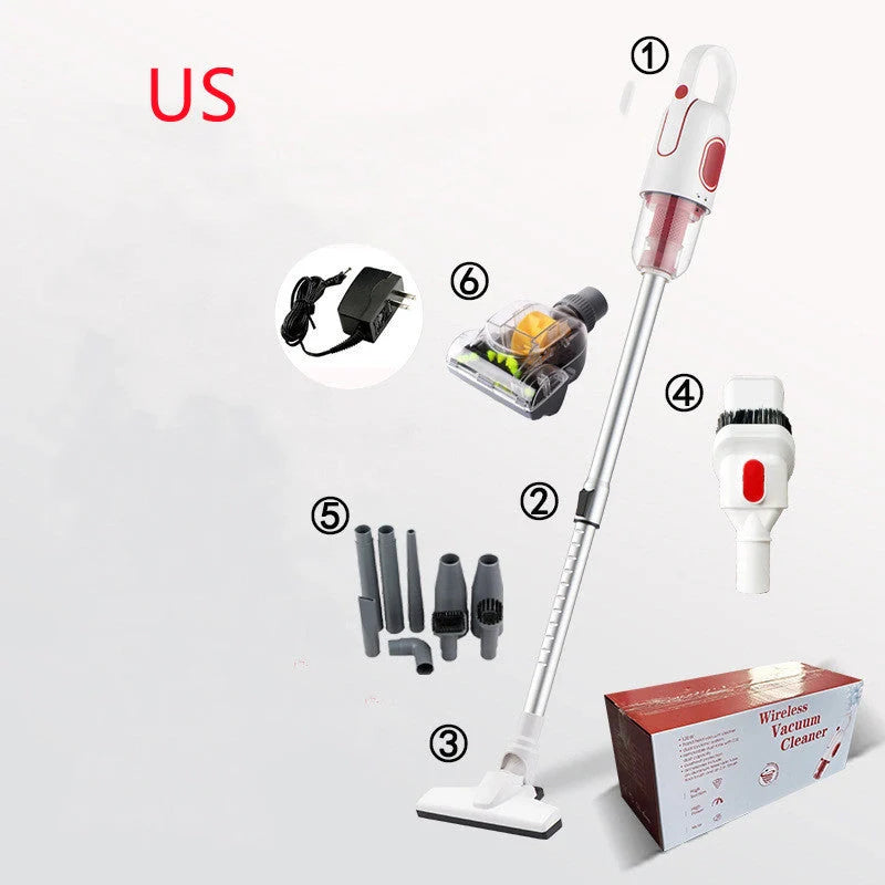 Wireless vacuum cleaner with large suction power for household cleaning