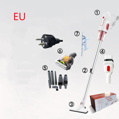 Wireless vacuum cleaner with large suction power for household cleaning