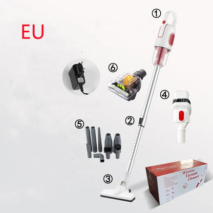 Wireless vacuum cleaner with large suction power for household cleaning