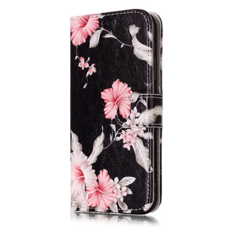 Marble flip wallet iPhone case with 3D cartoon animal design in various colours