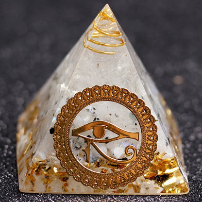 Rune Crystal Epoxy Ogan Energy Pyramid Decoration with colour-shifting effect