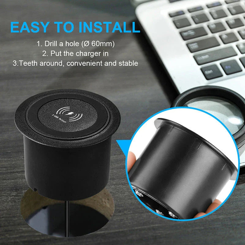 Wireless charging pad with 10W fast charging power, intelligent protection, and universal Qi compatibility