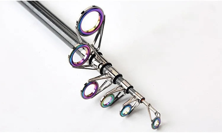 Carbon fibre telescopic spinning fishing rod with metal handle for sea fishing