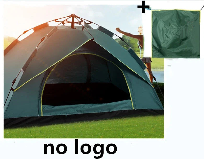 Automatic spring camping tent with quick setup and rainproof design