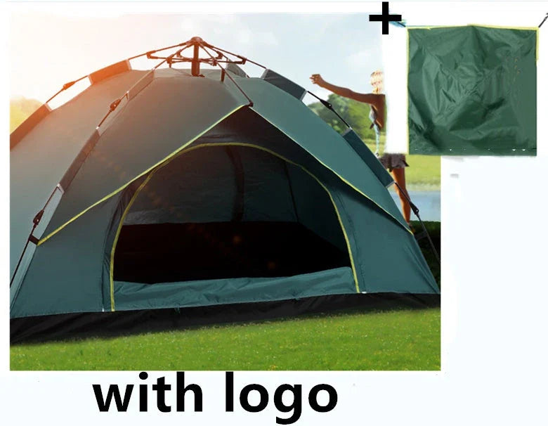 Automatic spring camping tent with quick setup and rainproof design