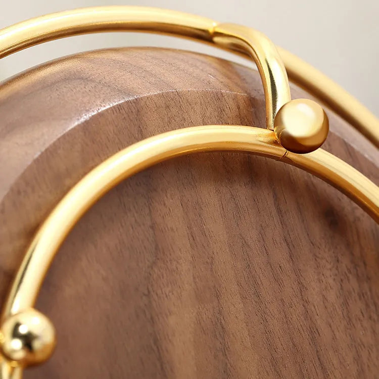 Walnut solid wood key and jewellery hanger storage tray on a wall