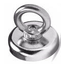 D25mm round ring deep sea fishing magnet with nickel plating and suction cup