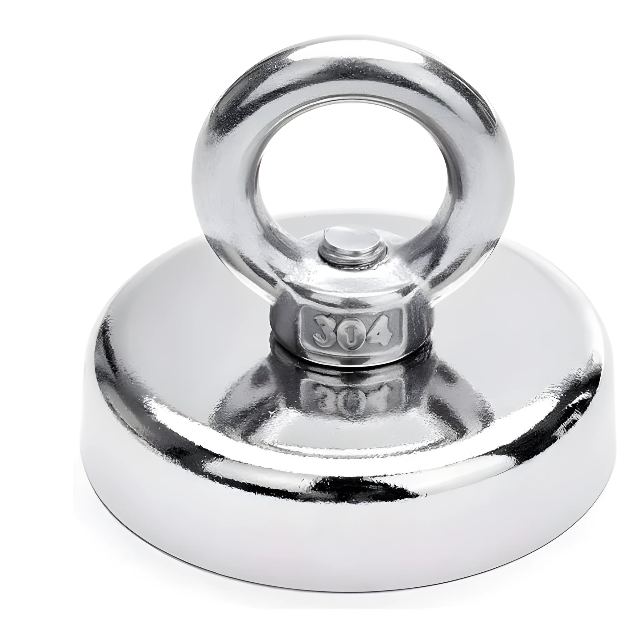 D25mm round ring deep sea fishing magnet with nickel plating and suction cup