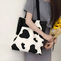 Canvas tote bag for women with printed urban simplicity pattern and zipper buckle closure
