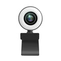 USB web camera with built-in LED ring light and wide-angle lens on a 1.5m cable
