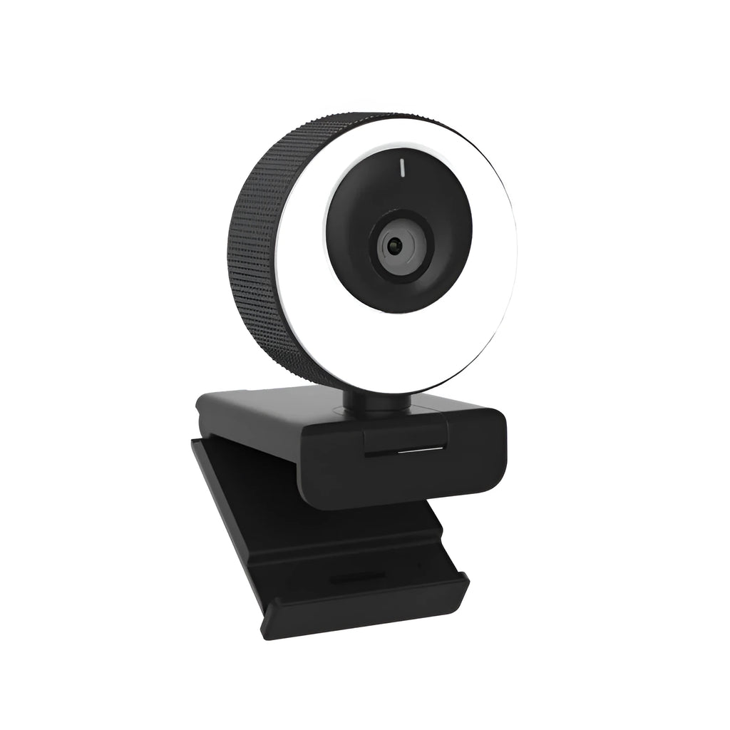 Black USB webcam with magnetic privacy cover on a 1.7m cable for 1080p video