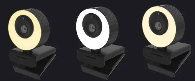 Black USB webcam with magnetic privacy cover on a 1.7m cable for 1080p video