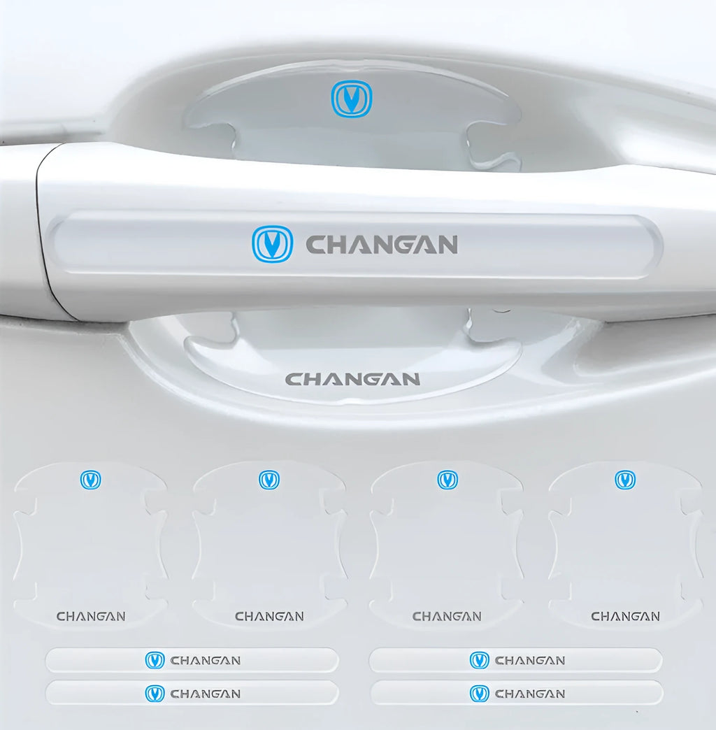 Transparent epoxy car door handle and bowl protective sticker set for Changan models