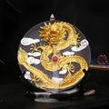 Ceramic backflow incense burner Yellow Golden Dragon Plate with downward smoke effect for aromatherapy